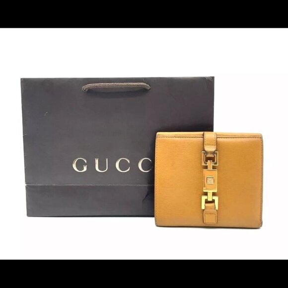 Gucci Jackie Mustard yellow leather wallet W/Bag  NS120050 Authentic - Picture 1 of 16